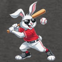 Happy Easter Bunny Playing Baseball Easter Sport Gift Vector Backpack