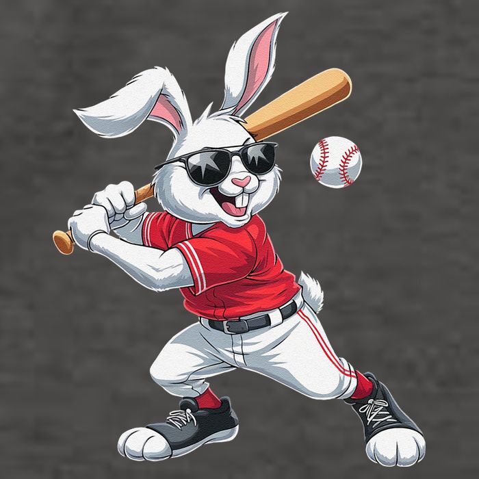 Happy Easter Bunny Playing Baseball Easter Sport Gift Vector Backpack