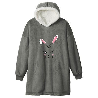 Happy Easter Bunny Rabbit Outfit Design Gift Hooded Wearable Blanket