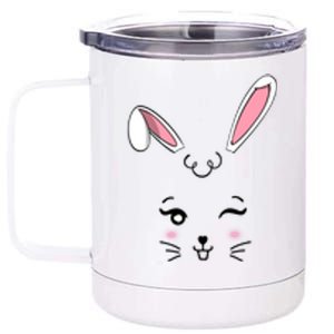 Happy Easter Bunny Rabbit Outfit Design Gift 12 oz Stainless Steel Tumbler Cup