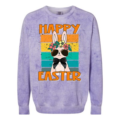 Happy Easter Bunny Retro Rabbit Clothes Easter Day Cute Great Gift Colorblast Crewneck Sweatshirt