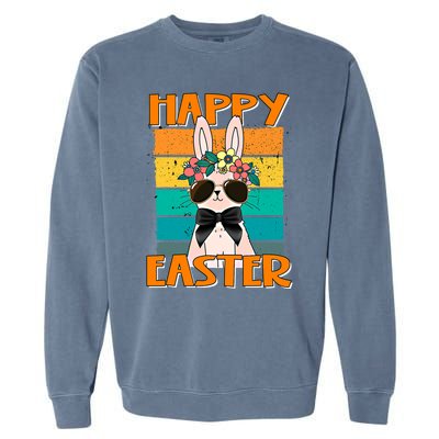 Happy Easter Bunny Retro Rabbit Clothes Easter Day Cute Great Gift Garment-Dyed Sweatshirt