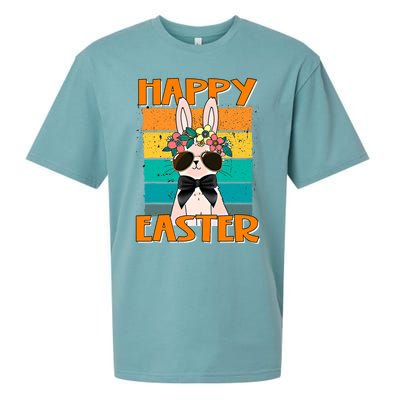 Happy Easter Bunny Retro Rabbit Clothes Easter Day Cute Great Gift Sueded Cloud Jersey T-Shirt