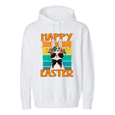 Happy Easter Bunny Retro Rabbit Clothes Easter Day Cute Great Gift Garment-Dyed Fleece Hoodie