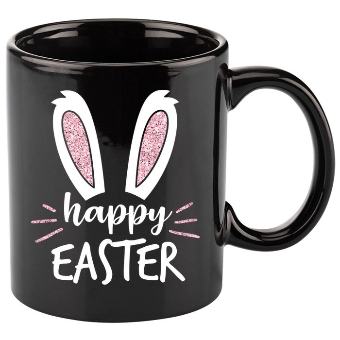 Happy Easter Bunny Ears 11oz C Handle Ceramic Mug
