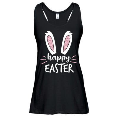 Happy Easter Bunny Ears Ladies Essential Flowy Tank