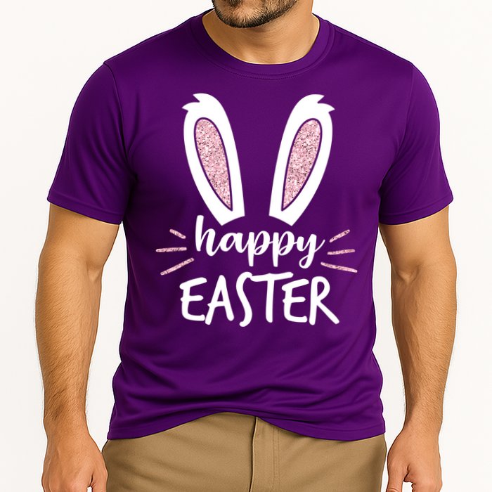 Happy Easter Bunny Ears Cooling Performance Crew T-Shirt