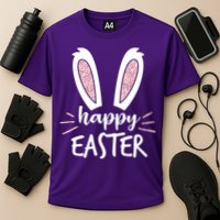 Happy Easter Bunny Ears Cooling Performance Crew T-Shirt