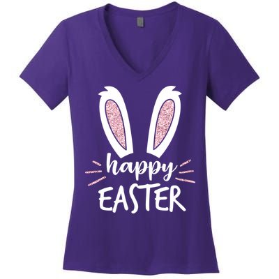 Happy Easter Bunny Ears Women's V-Neck T-Shirt