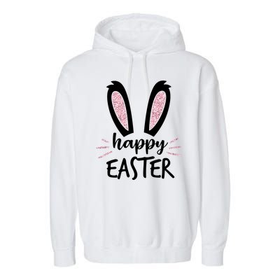 Happy Easter Bunny Ears Garment-Dyed Fleece Hoodie