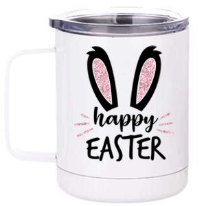 Happy Easter Bunny Ears 12 oz Stainless Steel Tumbler Cup