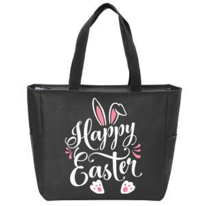 Happy Easter Bunny Rabbit Face Funny Easter Day Wo Girl Zip Tote Bag