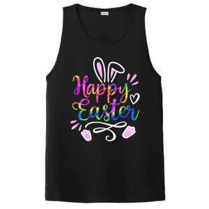 Happy Easter Bunny Rabbit Face Tie Dye Easter Day Women G.irl PosiCharge Competitor Tank