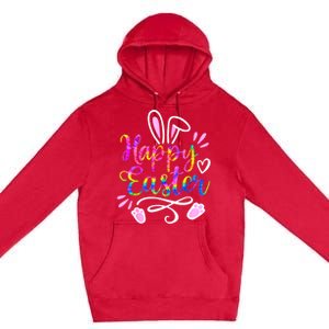 Happy Easter Bunny Rabbit Face Tie Dye Easter Day Women G.irl Premium Pullover Hoodie