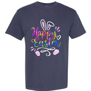 Happy Easter Bunny Rabbit Face Tie Dye Easter Day Women G.irl Garment-Dyed Heavyweight T-Shirt