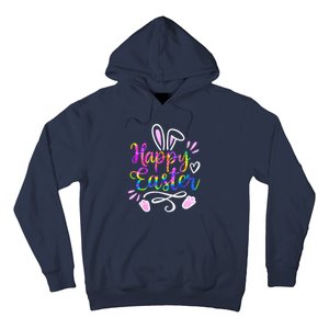 Happy Easter Bunny Rabbit Face Tie Dye Easter Day Women G.irl Hoodie