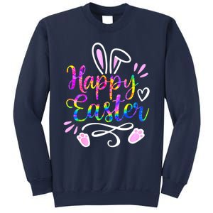 Happy Easter Bunny Rabbit Face Tie Dye Easter Day Women G.irl Sweatshirt