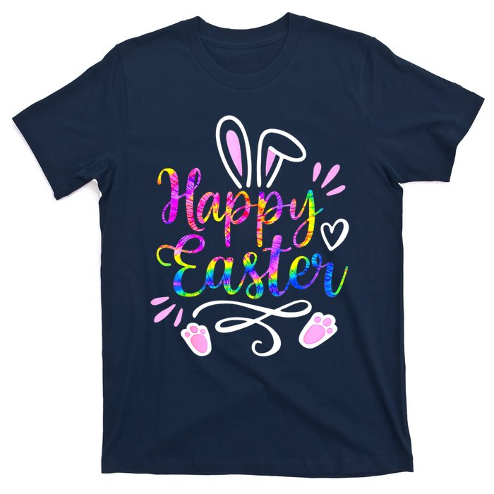 Happy Easter Bunny Rabbit Face Tie Dye Easter Day Women G.irl T-Shirt