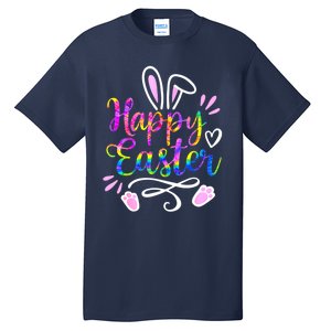 Happy Easter Bunny Rabbit Face Tie Dye Easter Day Women G.irl Tall T-Shirt