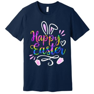 Happy Easter Bunny Rabbit Face Tie Dye Easter Day Women G.irl Premium T-Shirt