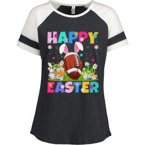 Happy Easter Bunny American Football Easter Sunday Gift Enza Ladies Jersey Colorblock Tee