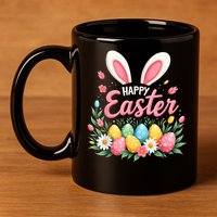 Happy Easter Bunny Spring Easter Egg Easter 11oz C Handle Ceramic Mug