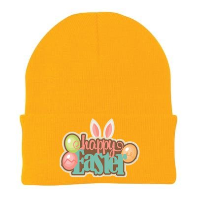 Happy Easter Bunny Ears Holiday Knit Cap Winter Beanie