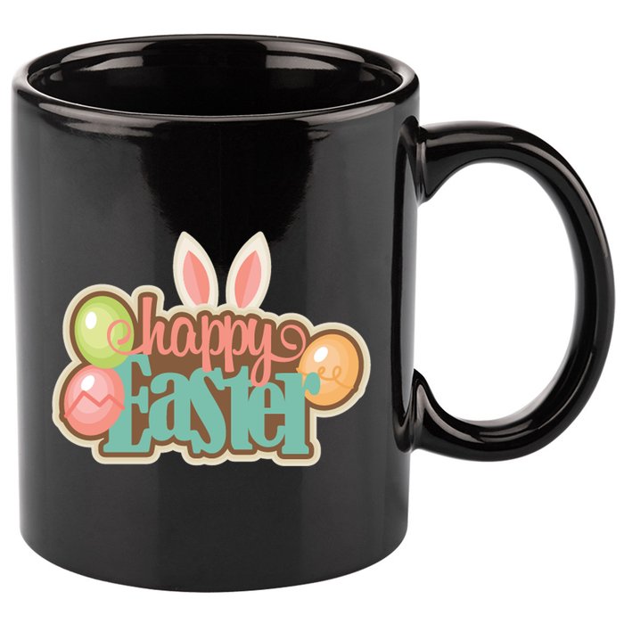Happy Easter Bunny Ears Holiday 11oz C Handle Ceramic Mug