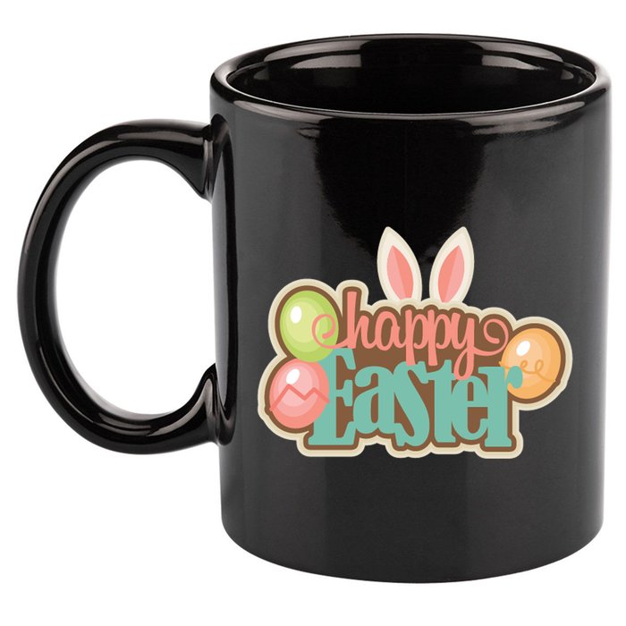 Happy Easter Bunny Ears Holiday 11oz C Handle Ceramic Mug