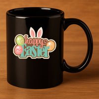 Happy Easter Bunny Ears Holiday 11oz C Handle Ceramic Mug