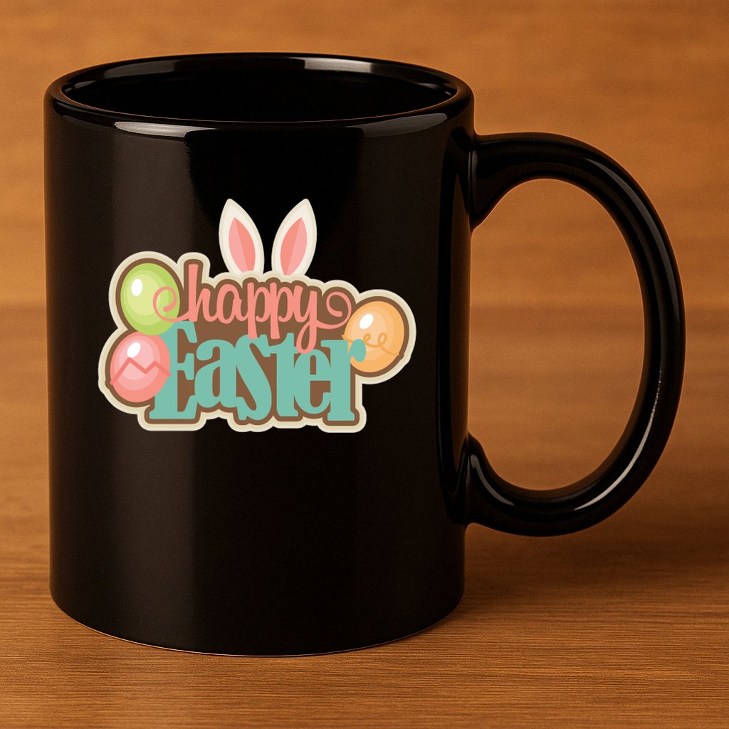 Happy Easter Bunny Ears Holiday 11oz C Handle Ceramic Mug