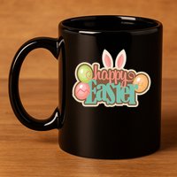 Happy Easter Bunny Ears Holiday 11oz C Handle Ceramic Mug