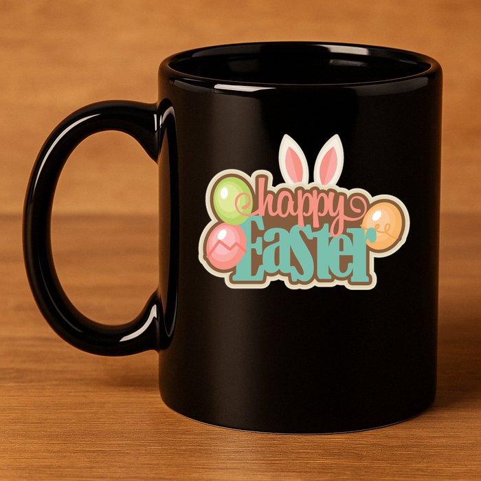 Happy Easter Bunny Ears Holiday 11oz C Handle Ceramic Mug