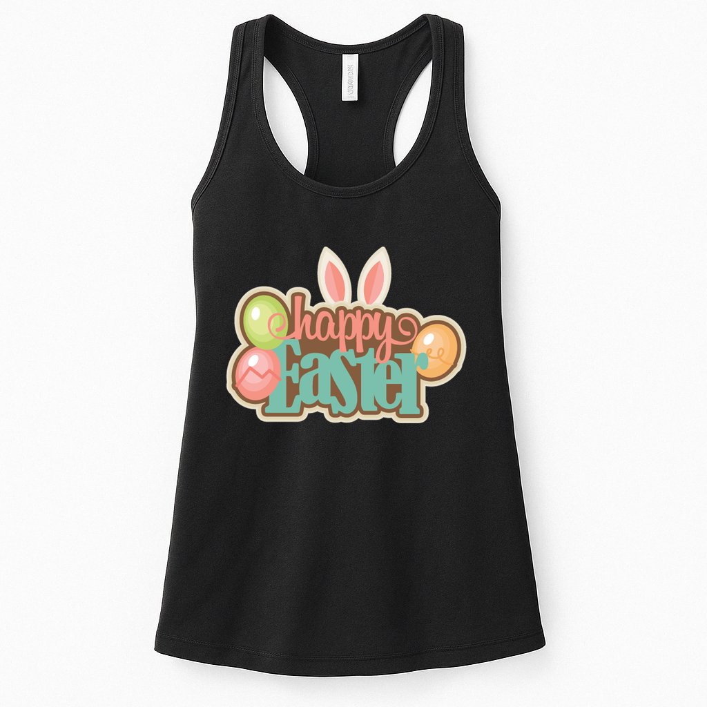 Happy Easter Bunny Ears Holiday Womens Tank Top