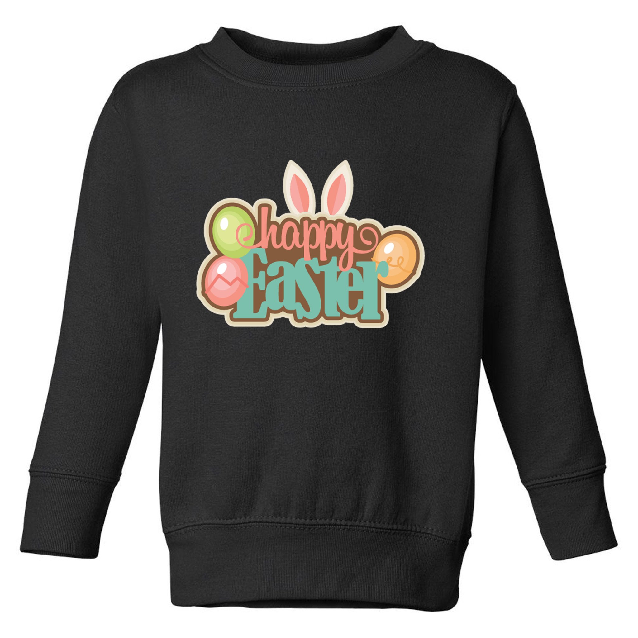 Happy Easter Bunny Ears Holiday Toddler Sweatshirt