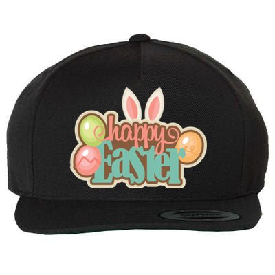 Happy Easter Bunny Ears Holiday Wool Snapback Cap