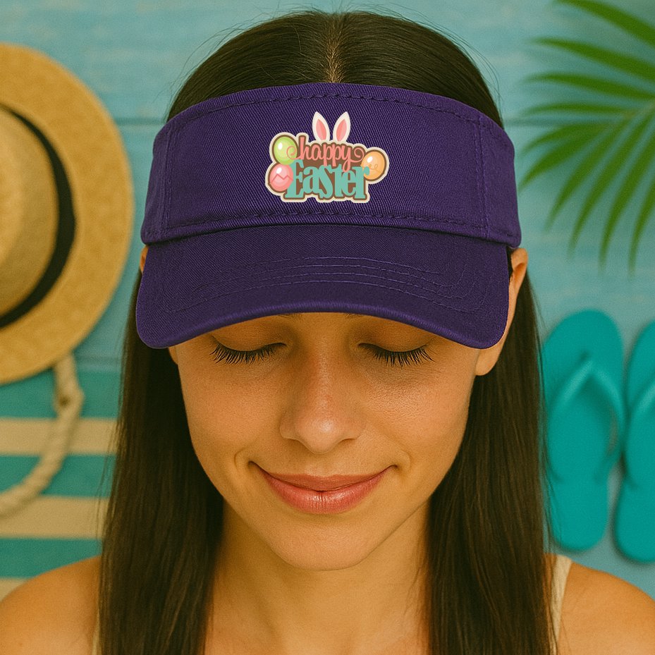 Happy Easter Bunny Ears Holiday Visor