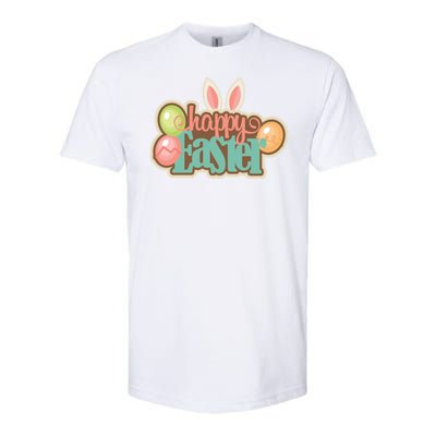 Happy Easter Bunny Ears Holiday Softstyle® CVC T-Shirt