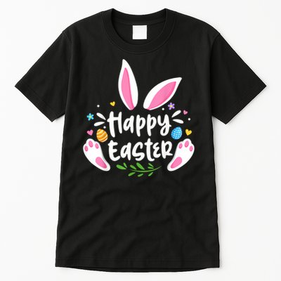 Happy Easter Bunny Rabbit Face Funny Easter Day Women Girl Tall T-Shirt