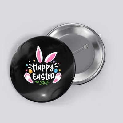 Happy Easter Bunny Rabbit Face Funny Easter Day Women Girl Button