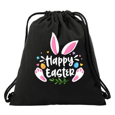 Happy Easter Bunny Rabbit Face Funny Easter Day Women Girl Drawstring Bag