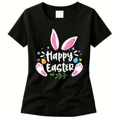 Happy Easter Bunny Rabbit Face Funny Easter Day Women Girl Womens T-Shirt