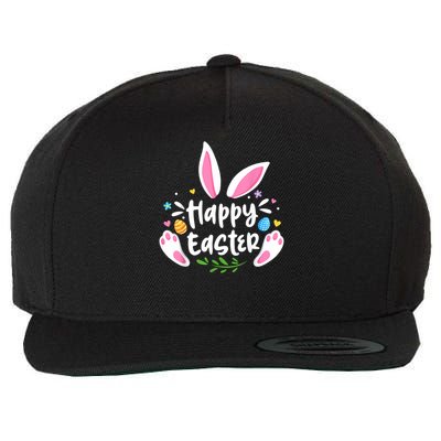 Happy Easter Bunny Rabbit Face Funny Easter Day Women Girl Wool Snapback Cap