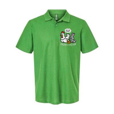 Happy Easter Bunny Chicken Not Again Funny Softstyle Adult Sport Polo