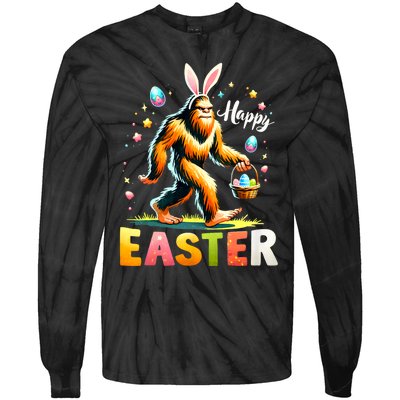 Happy Easter Bigfoot Egg Hunt Happy Easter Day Bigfoot Tie-Dye Long Sleeve Shirt