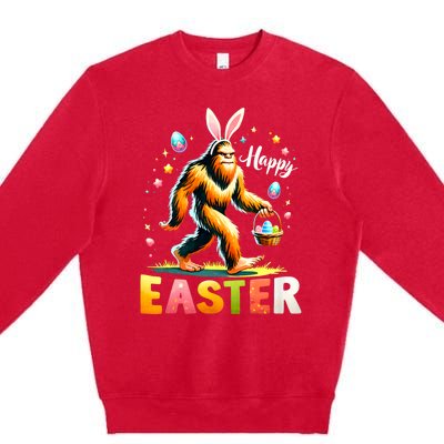 Happy Easter Bigfoot Egg Hunt Happy Easter Day Bigfoot Premium Crewneck Sweatshirt