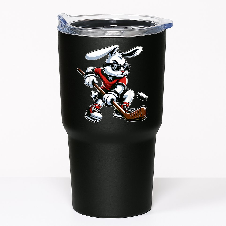Happy Easter Bunny Playing Hockey Easter Sport Tumbler
