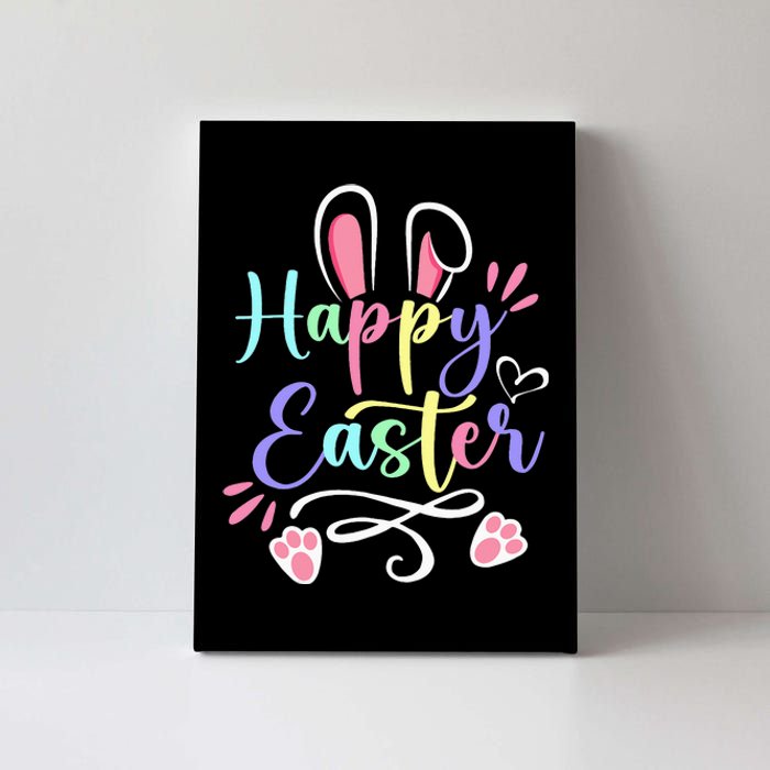 Happy Easter Bunny Rabbit Face Funny Easter Day Canvas