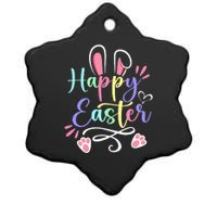 Happy Easter Bunny Rabbit Face Funny Easter Day Ceramic Star Ornament