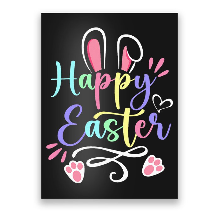 Happy Easter Bunny Rabbit Face Funny Easter Day Poster